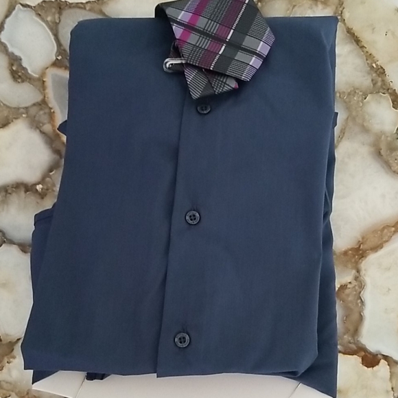 Nwt Buffalo slim stretch shirt and tie  M - Picture 5 of 5